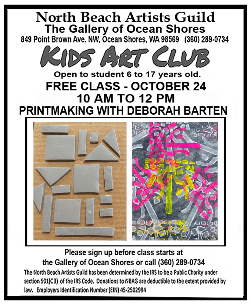 KIDS ART CLUB OCTOBER 24 2026 PRINTMAKING